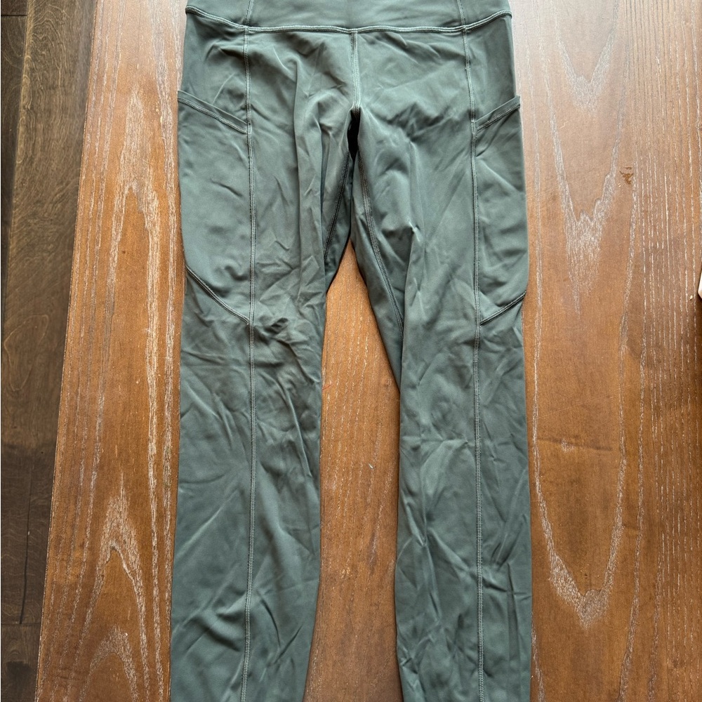 Lululemon Fast and Free Olive Green Leggings